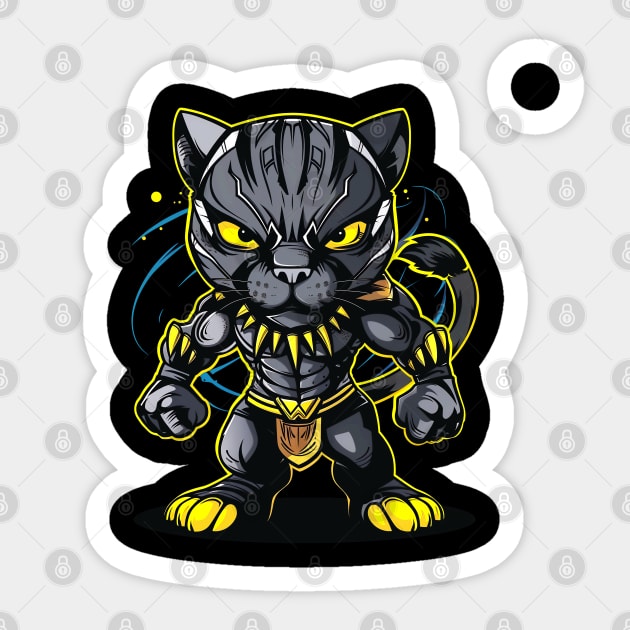 Panther Cat Hero Character Sticker by UrbanLifeApparel